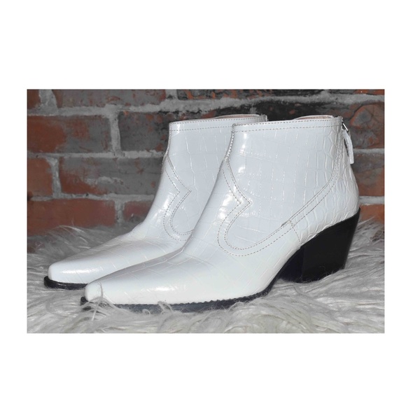 white crocodile booties